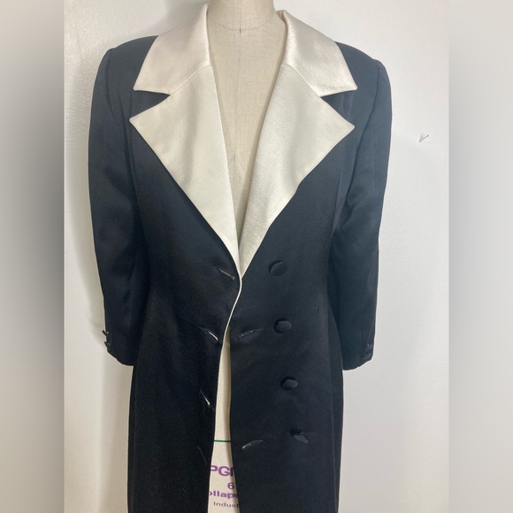 Archival fashion Patrick Kelly Paris vintage sateen contrast longline blazer - Picture 9 of 10